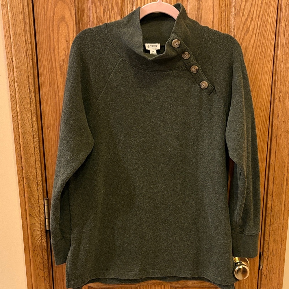 J. Crew Forest Green Knit Turtleneck Sweatshirt
